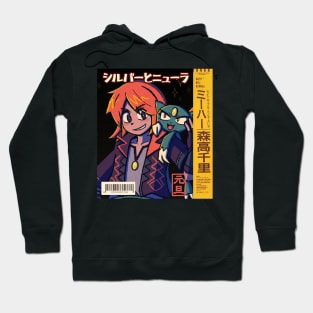 vaporwave anime aesthetic sygna suit silver video game Hoodie